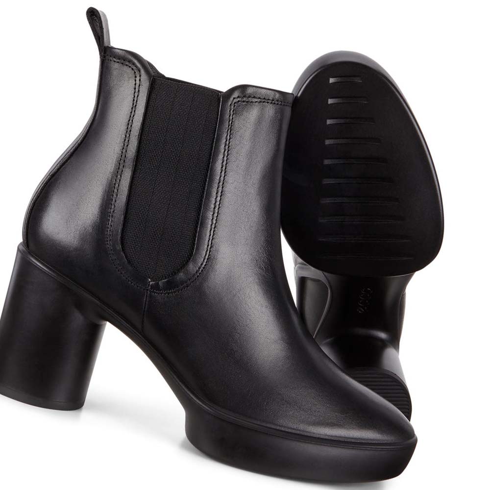 Women's Ecco Shape Sculpted Motion 55 Chelsea Ankle Boots Black | USA 36EBC